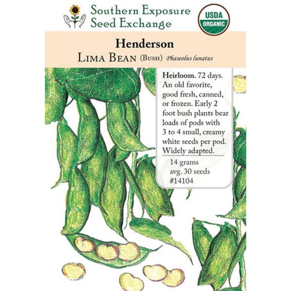 Henderson Lima Bush Bean Seeds (Organic) Hot on Sale