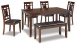 Bennox Dining Table and Chairs with Bench (Set of 6) Online Hot Sale