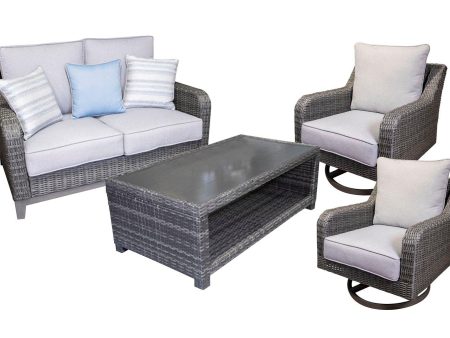 Elite Park Outdoor Loveseat, Lounge Chairs and Cocktail Table on Sale