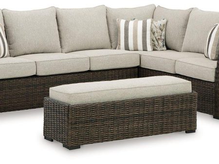 Brook Ranch Outdoor Sofa Sectional Bench with Cushion (Set of 3) For Cheap