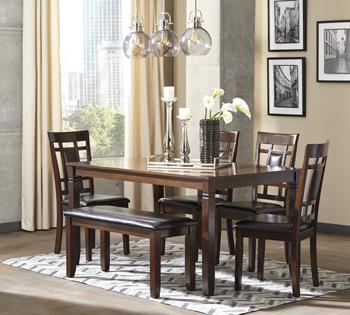 Bennox Dining Table and Chairs with Bench (Set of 6) Online Hot Sale