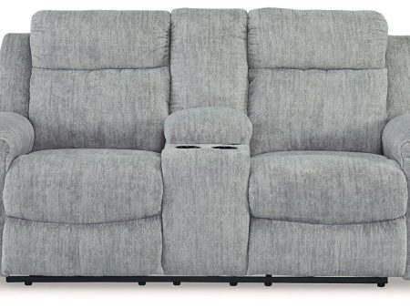 Buntington Reclining Loveseat with Console For Sale