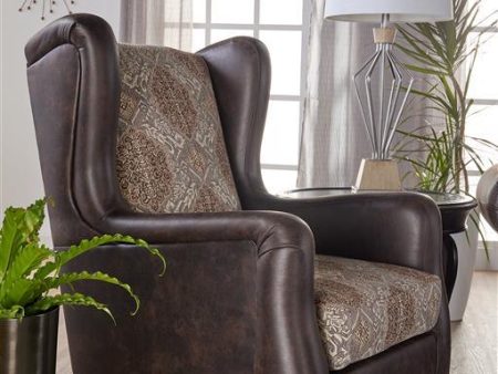 Elmbrook Upholstered Wingback Accent Club Chair Brown on Sale