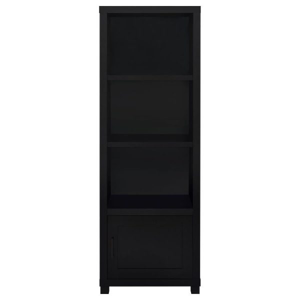 Jupiter 3-shelf Media Tower Bookcase with Storage Cabinet Black For Discount