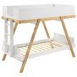 Frankie Wood Twin Over Twin Bunk Bed White and Natural Fashion