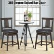 24 29 Inch 360 Degree Swivel Classic Wooden Counter Height Bar Stool Supply