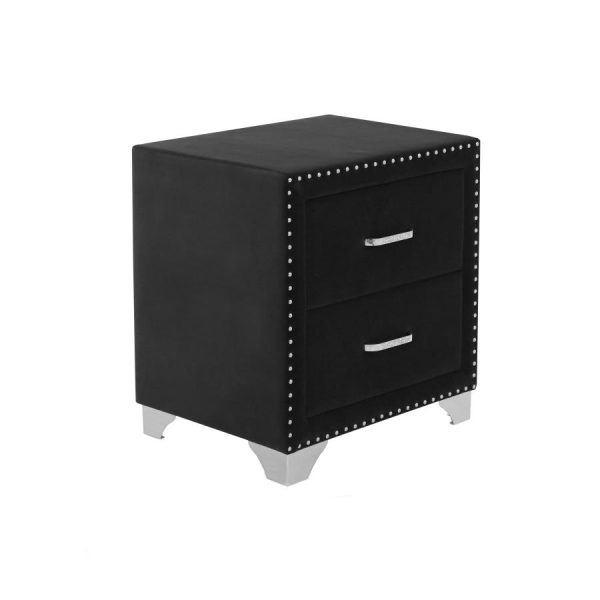 Melody 2-drawer Upholstered Nightstand Grey Online now