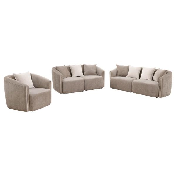 Townsend 3-piece Chenille Upholstered Sofa Set Latte Online