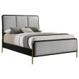 Arini Queen Bed With Upholstered Headboard Black And Grey Hot on Sale