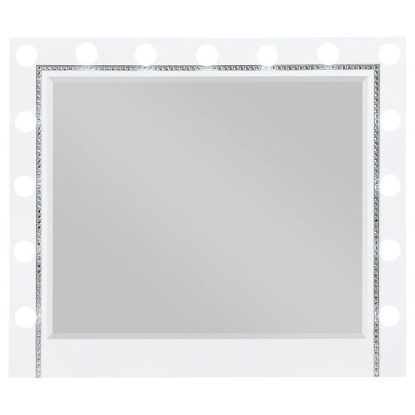 Eleanor White Rectangular Dresser Mirror with Light Online Hot Sale