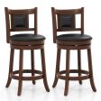 25.5 Inch 30.5 Inch Upholstered Bar Stools Set of 2 with Curved Backrest and Footrest Hot on Sale