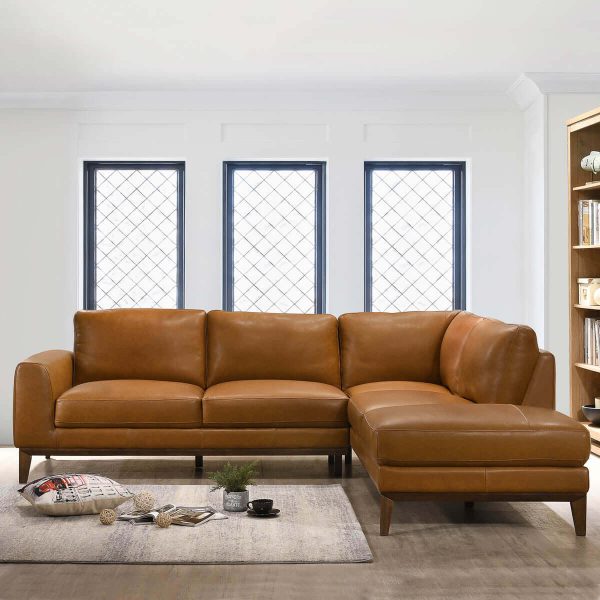 London  Leather Sectional Sofa Right Facing Online Sale