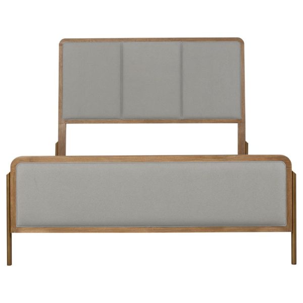 Arini Upholstered Panel Bed Sand Wash and Grey Online Hot Sale