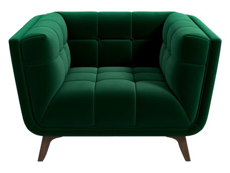 Addison Lounge Chair (Dark Green Velvet) Cheap