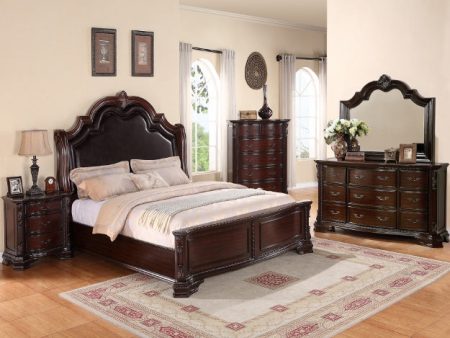 Sheffield Rich Brown Upholstered Panel Bed Online now