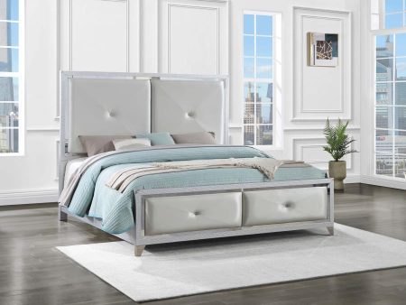 Larue Upholstered Tufted Panel Bed Silver Online