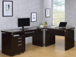 Skylar 2-piece Home Office Set L-Shape Desk with File Cabinet Cappuccino Sale