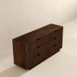 Lola Mid Century Modern Walnut Dresser With 6 Drawers Supply