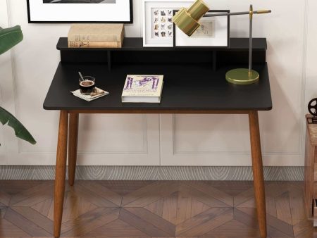 Hayley Rectangular Solid Wood Desk In Black Supply