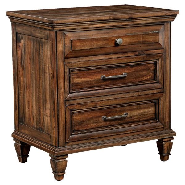 Avenue 3-drawer Nightstand Weathered Burnished Brown Online Sale