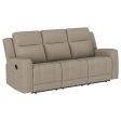 Brentwood 3-piece Upholstered Reclining Sofa Set Taupe Discount