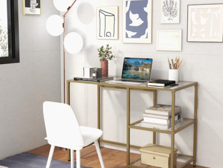 Modern Console Table with 2 Open Shelves and Metal Frame Online Hot Sale