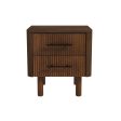 Logan Mid Century Modern Walnut Nightstand Bed Side Tables With 2 Drawers Cheap