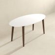 Ada Mid Century Modern Style Solid Wood Walnut Oval Dining Table Fashion