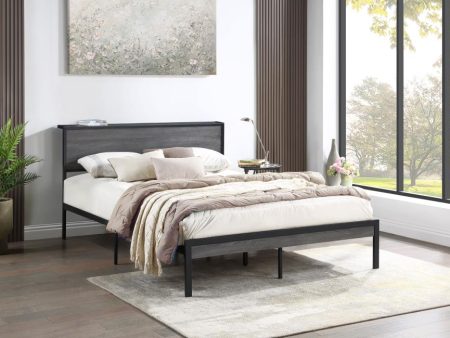 Ricky Full Platform Bed Grey And Black Fashion