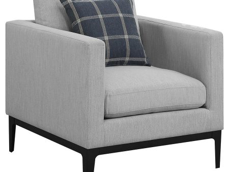 Apperson Cushioned Back Arm Chair Light Grey Online Sale