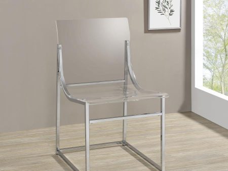 Adino Acrylic Dining Side Chair Clear and Chrome (Set of 2) Hot on Sale