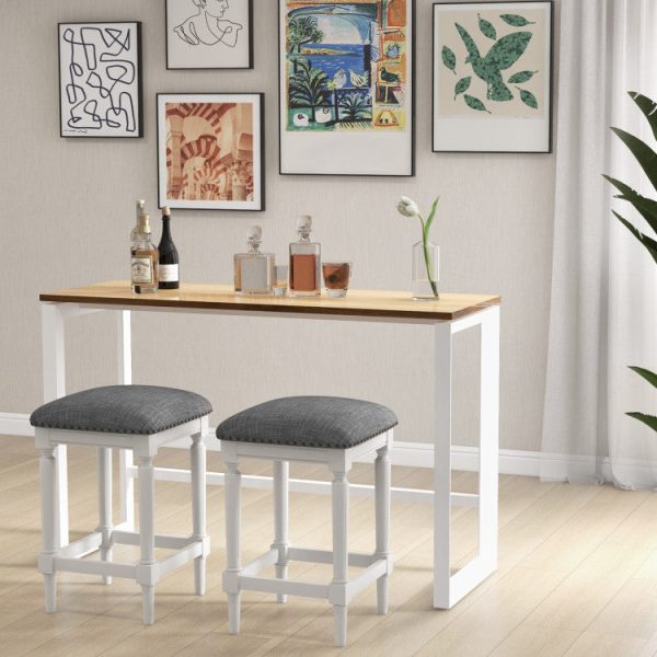 3 Heights Square Saddle Stool Set of 2 with Footrests and Padded Seats Online Sale