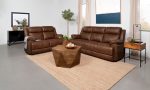 Ellington 2-Piece Upholstered Padded Arm Sofa Set Dark Brown Online now