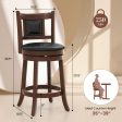 25.5 Inch 30.5 Inch Upholstered Bar Stools Set of 2 with Curved Backrest and Footrest Hot on Sale