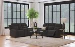 Brentwood 2-piece Upholstered Reclining Sofa Set Black For Cheap