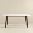 Ada Mid Century Modern Style Solid Wood Walnut Oval Dining Table Fashion