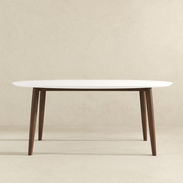 Ada Mid Century Modern Style Solid Wood Walnut Oval Dining Table Fashion