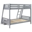 Trisha Wood Twin Over Full Bunk Bed with Storage Drawers Grey Discount