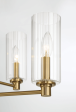 Timeless Six Lights Chandelier With Clear Ribbed Glass - Satin Brass Cheap