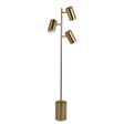 Harmony Brassed Gold Floor Lamp with Rotary Switch Triple Spots Metal Block Base Fashion