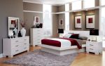 Jessica Platform Bed with Rail Seating White Discount