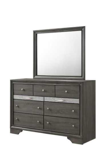 Regata Gray Silver Bedroom Dresser Mirror For Sale