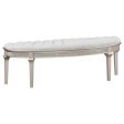 Evangeline Curved Fabric Upholstered Bench Silver Oak Discount