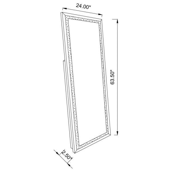 Seraphina 24 x 64 Inch Acrylic Framed Standing Mirror Silver Online