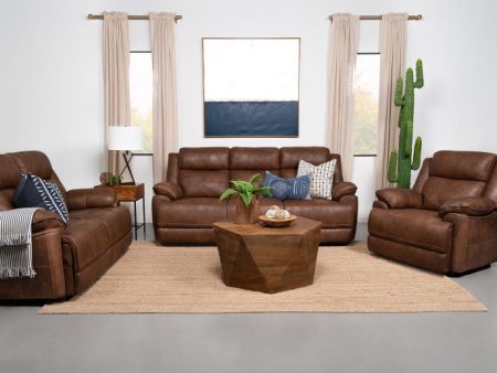 Ellington 3-piece Upholstered Padded Arm Sofa Set Dark Brown Online now