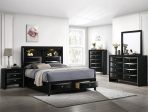 Fallon Black LED Storage Platform Bed Sale