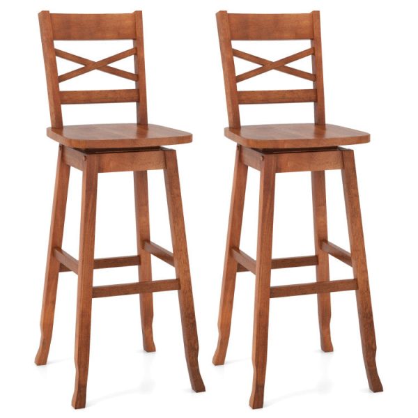 Swivel 30-Inch Bar Height Stool Set of 2 with Footrest Cheap