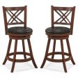 360° Swivel Upholstered Barstools Set of 2 with Back and Footrest Online