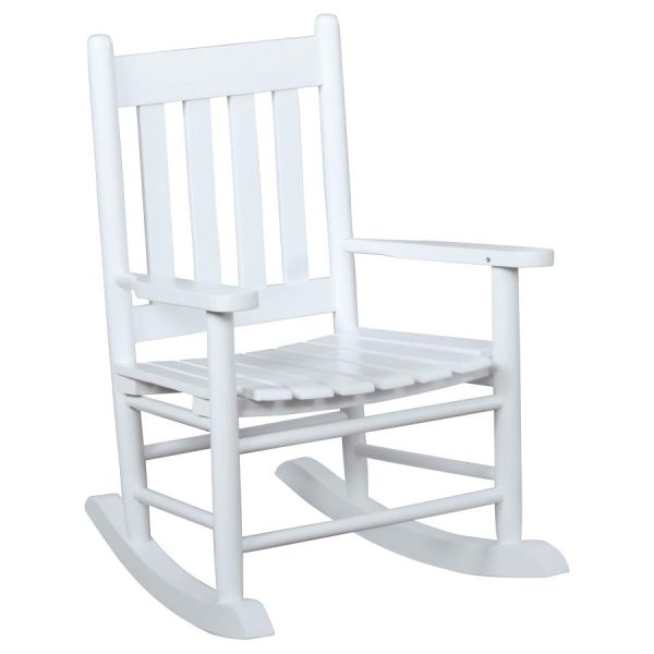 Annie Slat Back Youth Rocking Chair White Hot on Sale