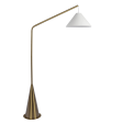 Lisbon Black Floor Lamp with On Off Switch Coned Base Hanging White Fabric Shade Discount